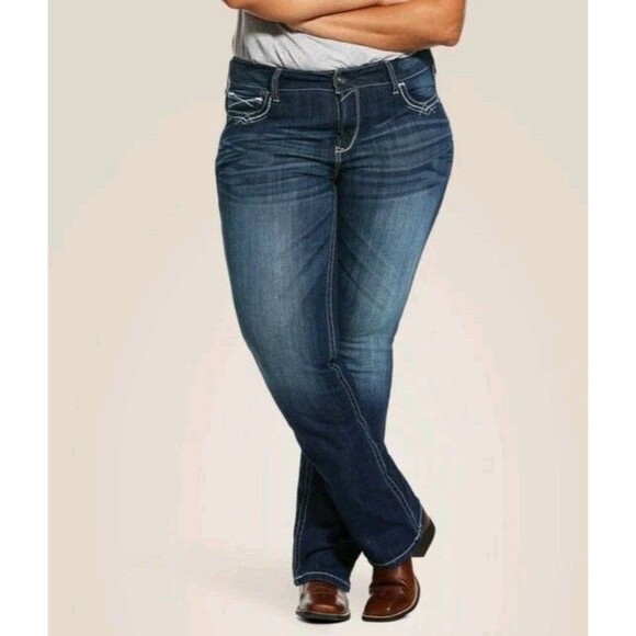 Ariat Denim - Ariat REAL Denim Jeans Womens (FITS 36 (TAG IS 29S) Blue Mid Rise Boot Cut
